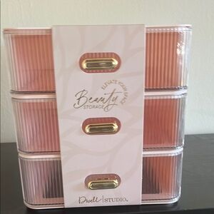 Pink and Gold Beauty Storage Set